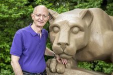 Pictured at the Nittany Lion Shrine during his 50th Penn State alumni reunion in 2016, Penn State history alumnus Jason Kogan has made recent philanthropic gifts to the new Palmer Museum of Art and the Department of Art History in the College of Arts and Architecture and the Jewish Studies program in the College of the Liberal Arts.IMAGE: COURTESY OF JASON KOGAN